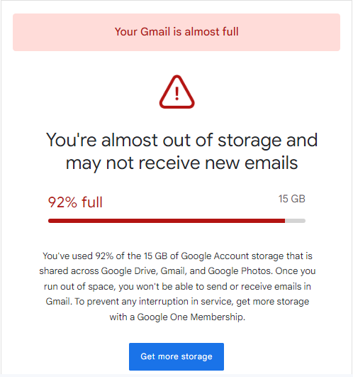 Email Almost Full