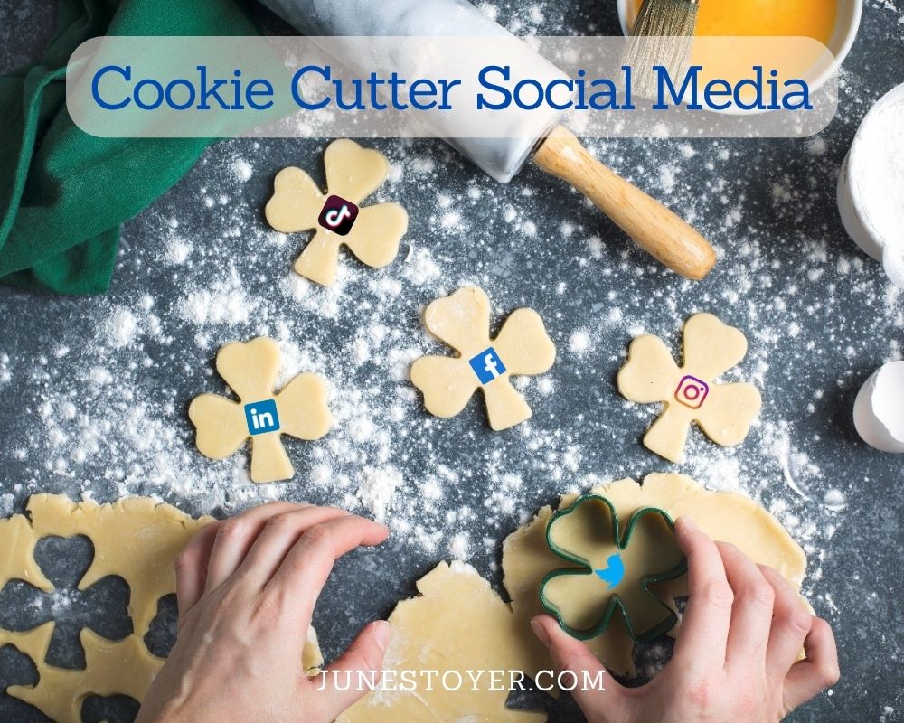 cutting cookies into social media icons